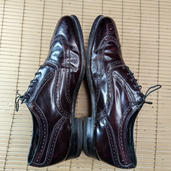 Florsheim Burgundy Leather Wingtip Brogue Oxford Dress Shoes Men's Size 10.5E 23 - Picture 8 of 10